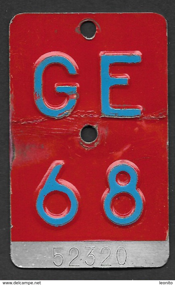 Velonummer Genf Genève GE 68 - Number Plates