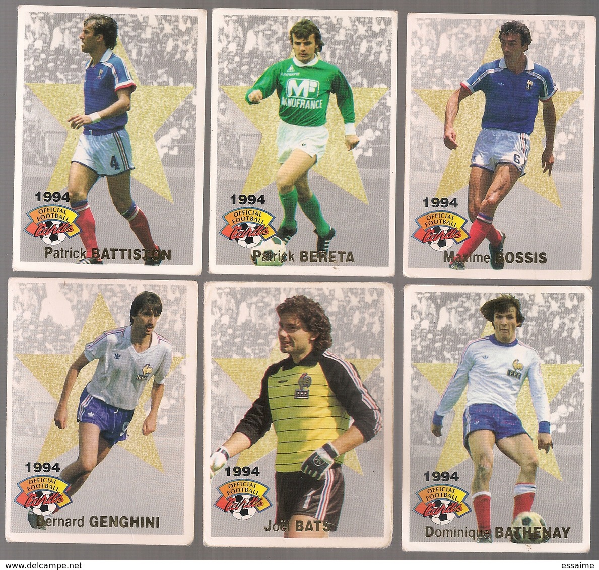 6 Cartes Panini Football 1994 Cards Official. Genghini Bats Bathenay  Battiston Bereta Bossis - Sonstige & Ohne Zuordnung