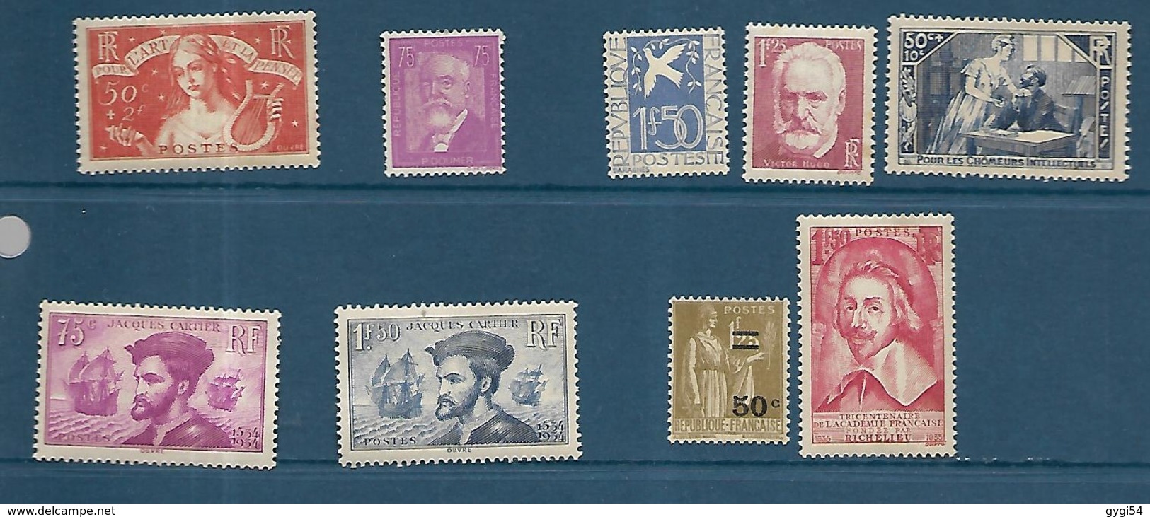 France  1933 - 35  Célébrités    Cat YT   N°  LOT    N*   MLH - Neufs