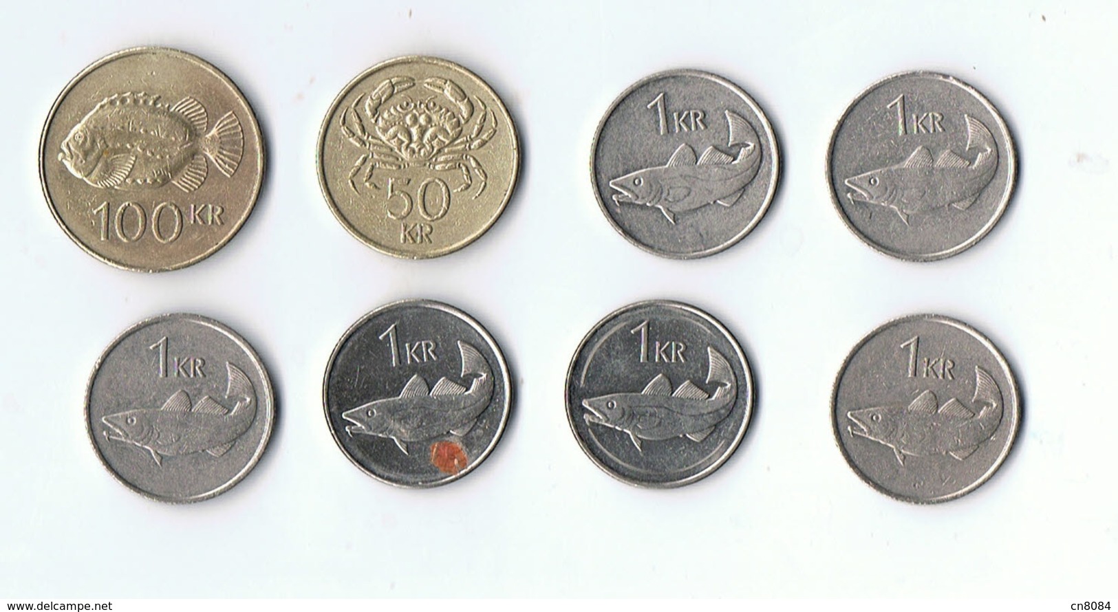 LOT 8 PIECES ISLANDE - 1 De 100 Kr 2006- 1 De  50 Kr 1992- 6 De  1 Kr 1984 1987 2005 2006 - Islande