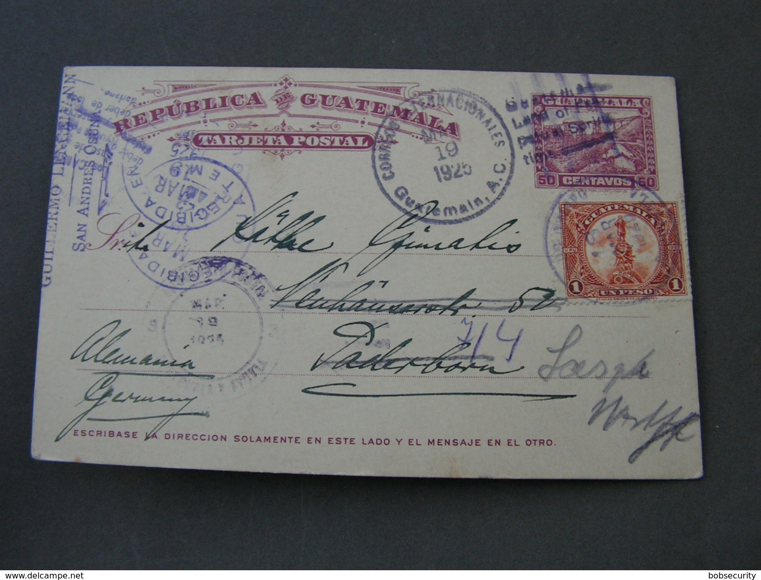 Guatemala Card To Germany 1926 - Guatemala