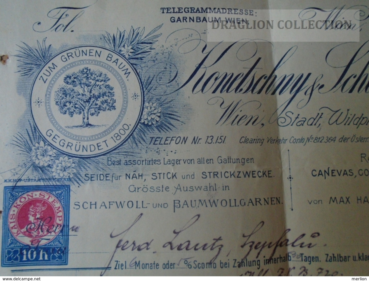 DC57.2  Konetschny & Schobers -Wien Wildpretmarkt 8 - Zum Grünen Baum - Gegründet 1800  - Lot Of 3 Invoices Faktura 1913 - Autriche