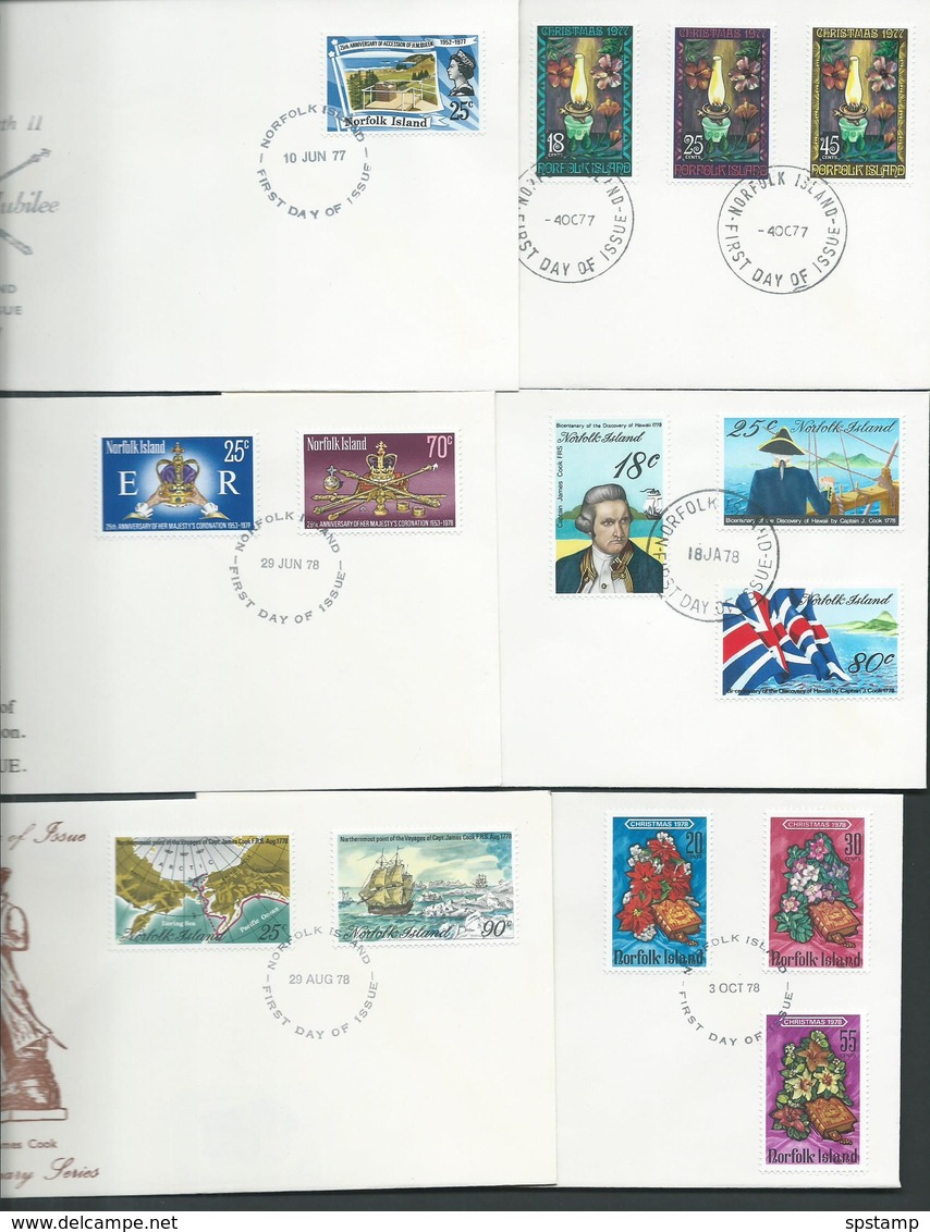 Norfolk Island 1977 - 1980 14 Different FDC Clean Official Unaddressed - Norfolk Island