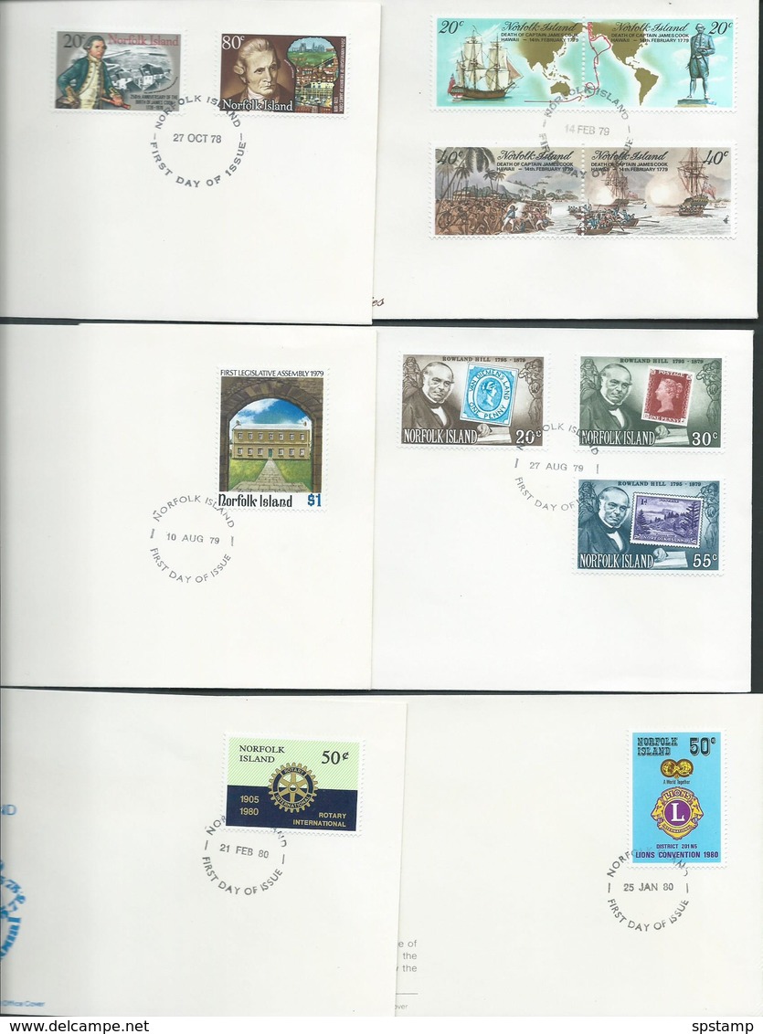 Norfolk Island 1977 - 1980 14 Different FDC Clean Official Unaddressed - Norfolk Island