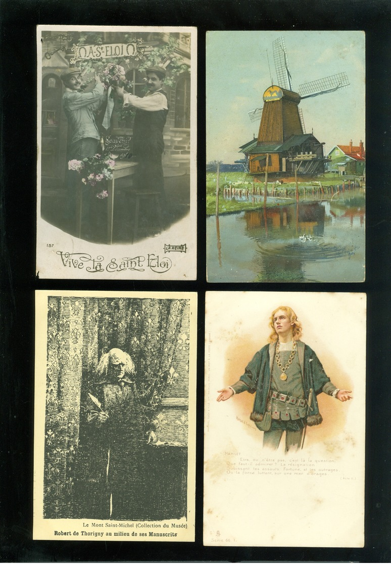 Beau lot de 60 cartes postales de fantaisie   Mooi lot 60 postkaarten van fantasie -  60 scans