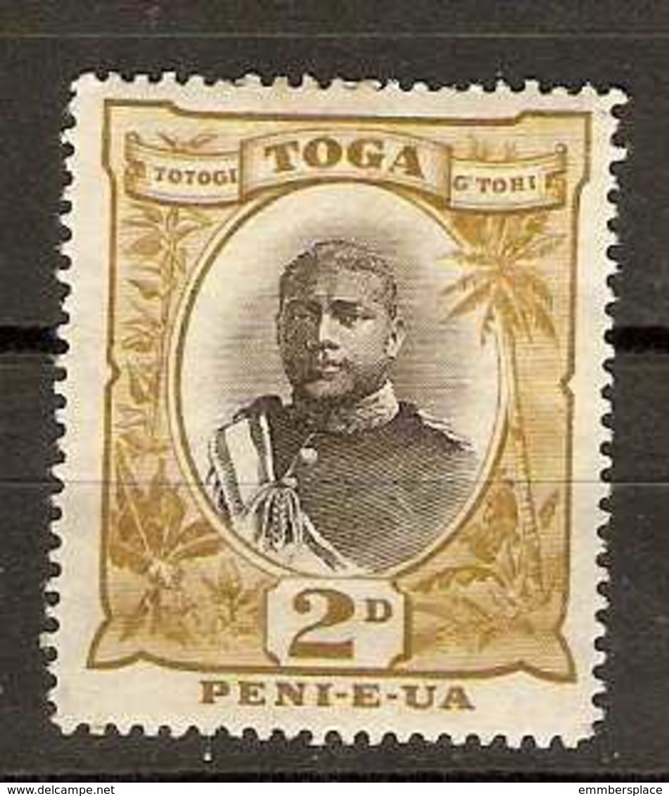 Tonga - 1897 King George II 2d Sepia & Bister MH *  SG 41a  Sc 41 - Tonga (...-1970)