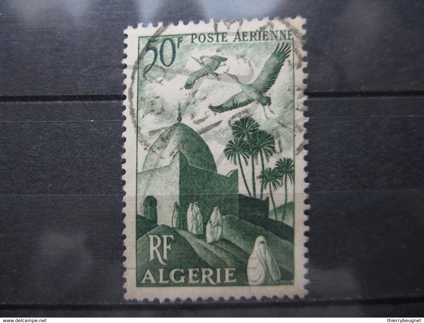 VEND BEAU TIMBRE DE POSTE AERIENNE D ' ALGERIE N° 9 , CACHET " ORAN - MARNIA " !!! (b) - Poste Aérienne