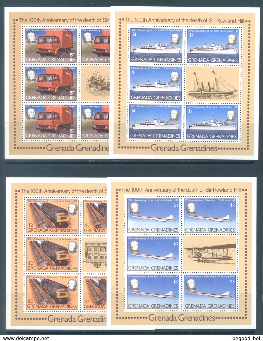 GRENADA GRENADINES   -  MNH/** - 1979 - ROWLAND HILL - Yv 293-296 IN MINISHEET -  Lot 17742 - Grenada (1974-...)