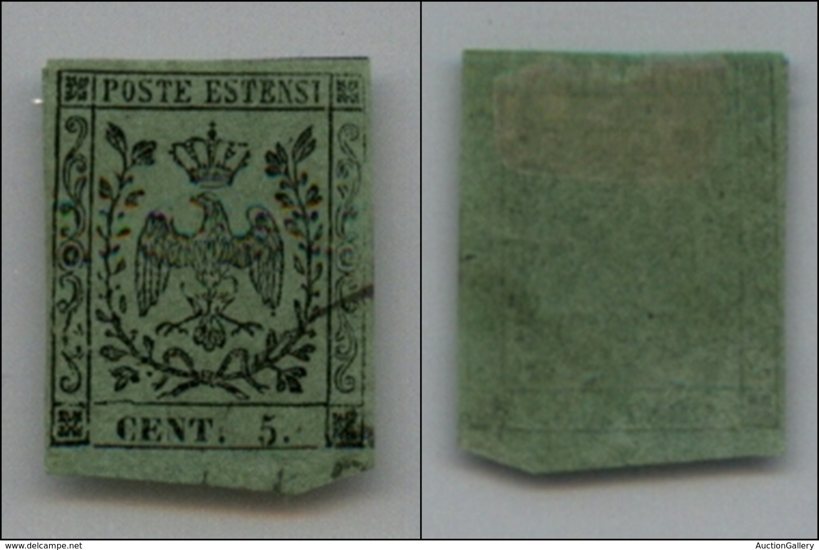 20102 ANTICHI STATI - MODENA - 1852 - 5 Cent Verde (7) Usato (70) - Sonstige & Ohne Zuordnung