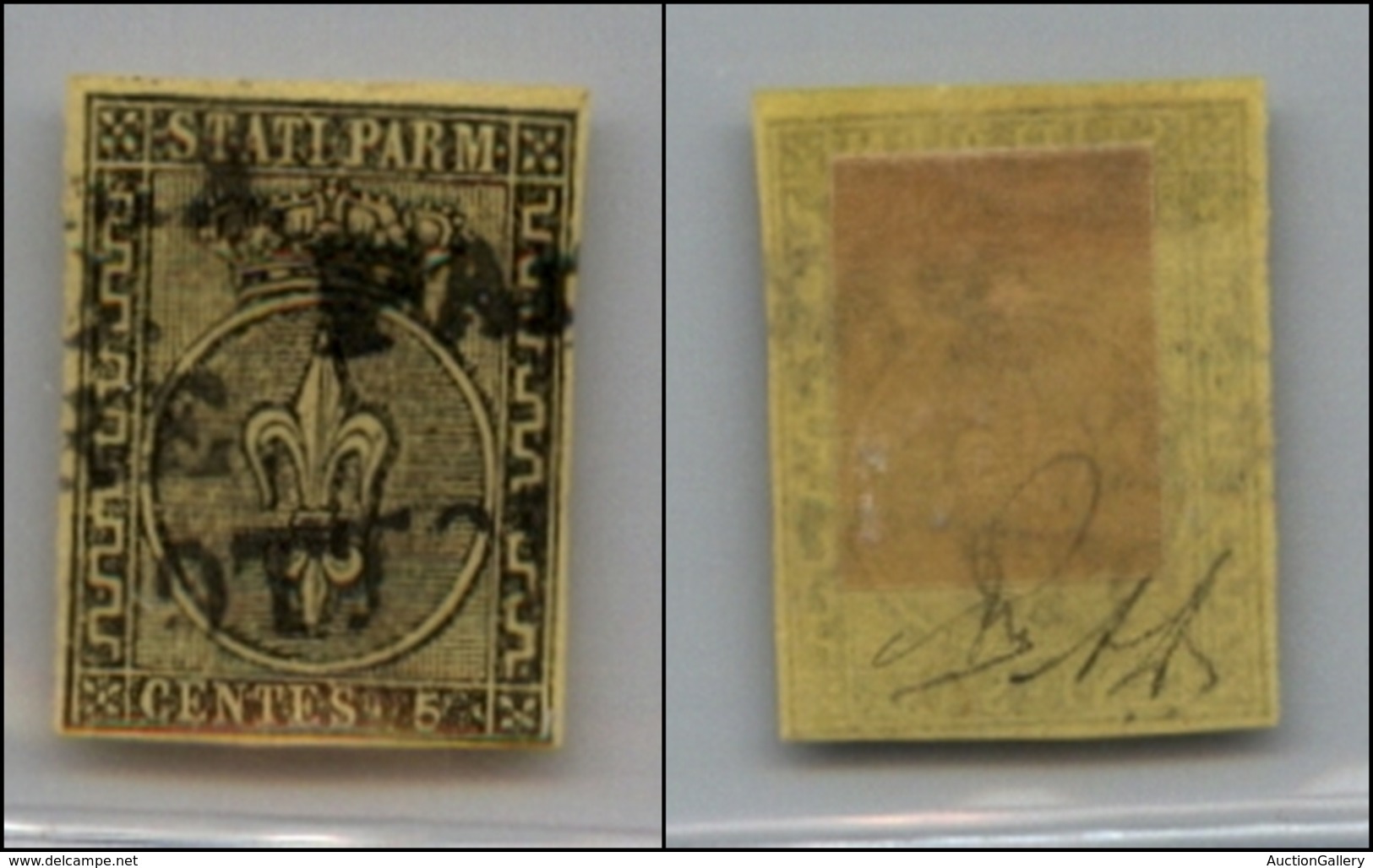 20168 ANTICHI STATI - PARMA - 1852 – 5 Cent Giallo (1a) Con Diverse Impressioni In Stampatello (265) - Autres & Non Classés