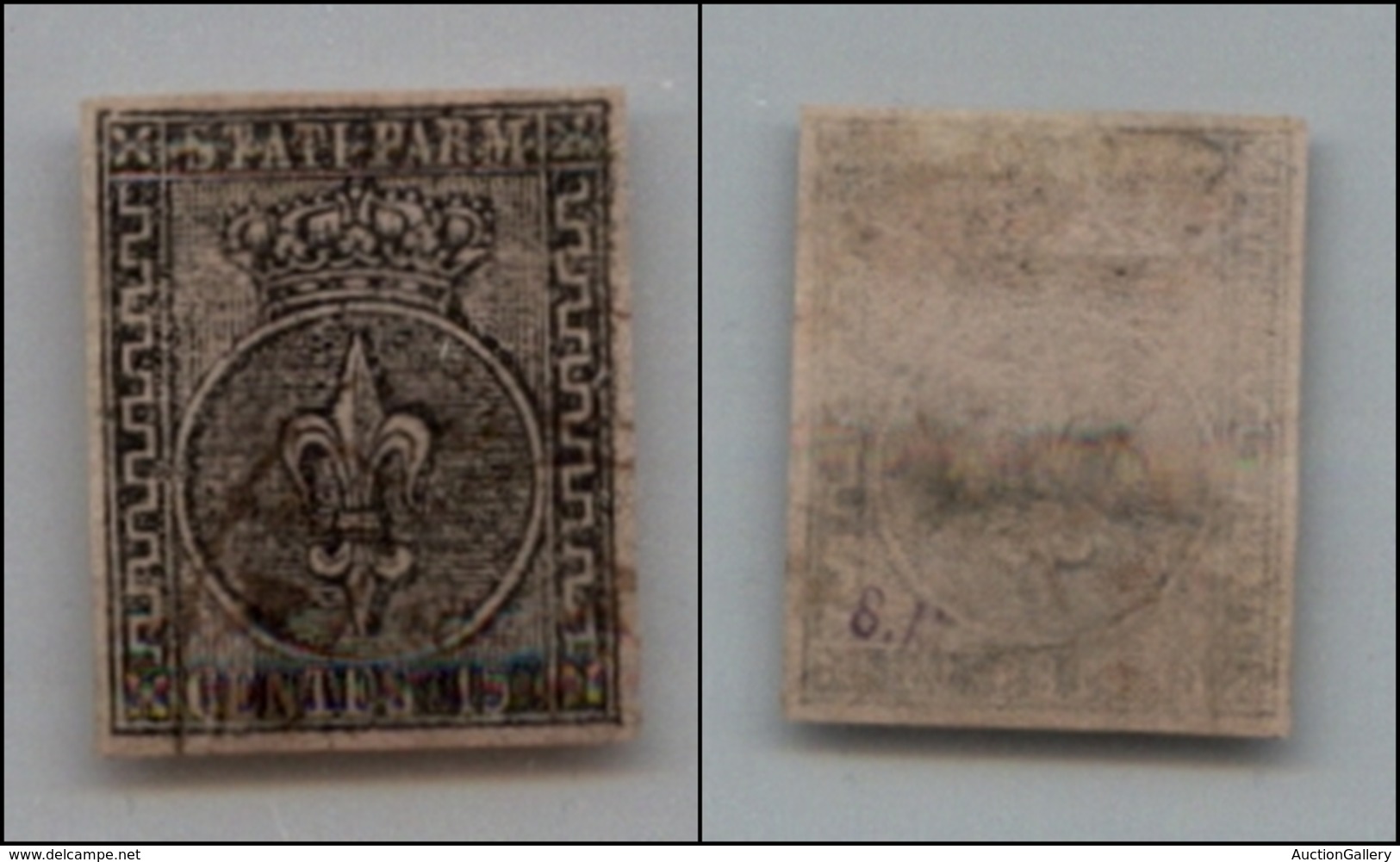 20174 ANTICHI STATI - PARMA - 1852 – 15 Cent (3) Usato – Leggero Assottigliamento (200) - Autres & Non Classés