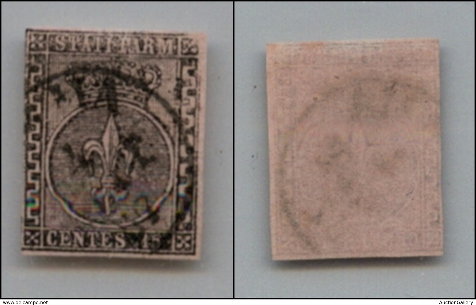 20176 ANTICHI STATI - PARMA - 1852 – 15 Cent (3b) Usato – Greca Destra Molto Larga – Corto In Verticale A Sinistra (300) - Autres & Non Classés