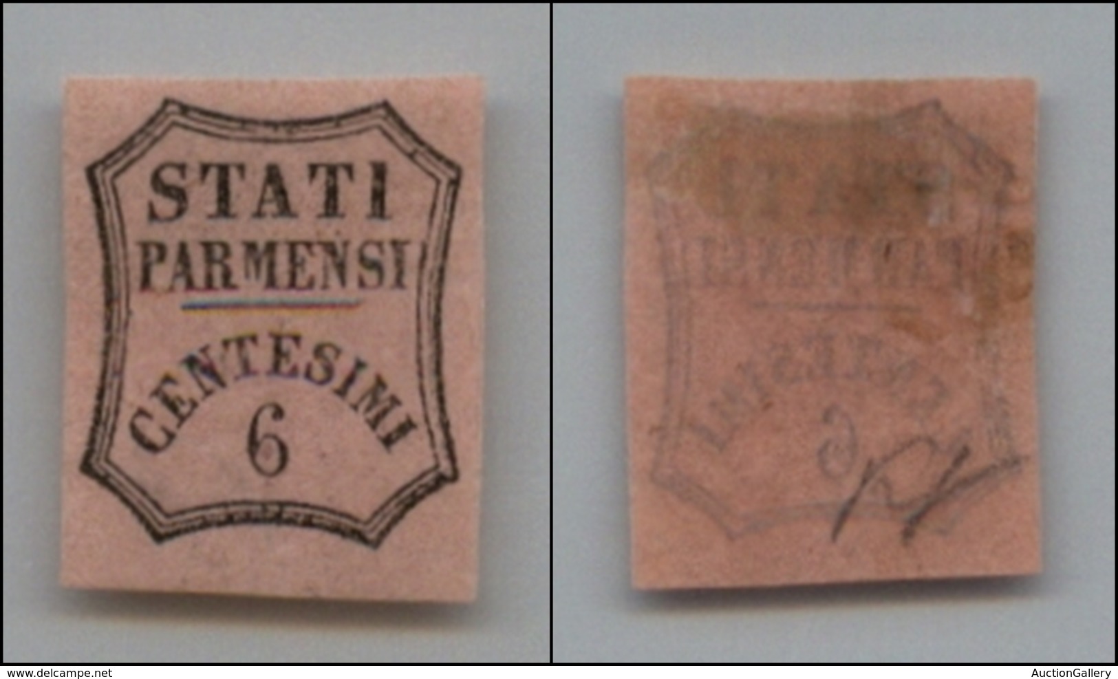 20180 ANTICHI STATI - PARMA - 1857 - Non  Emessi - 6 Cent Rosa Chiaro (1A) - Altri & Non Classificati