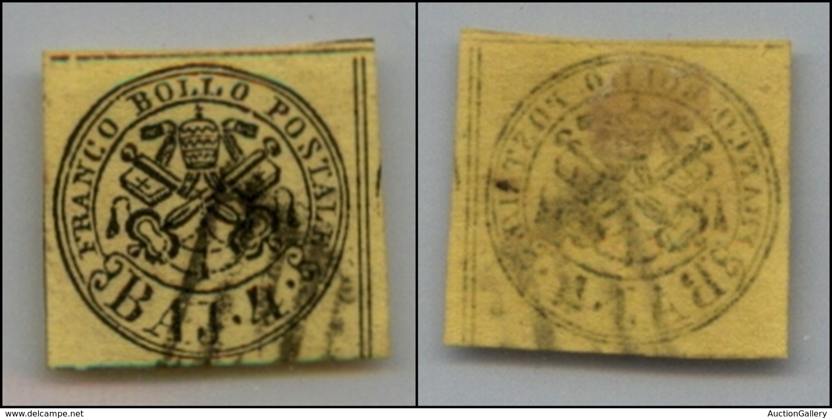 20192 ANTICHI STATI - PONTIFICIO - 1864 - 4 Baj Giallo (5A) Decalco – Usato - Andere & Zonder Classificatie