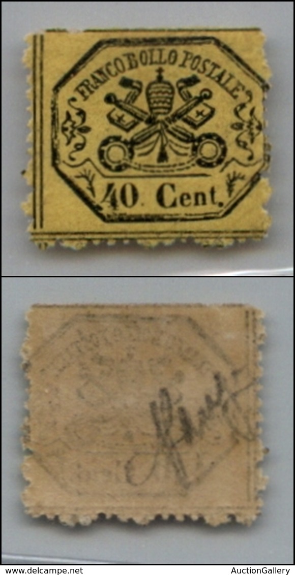 20219 ANTICHI STATI - PONTIFICIO - 1868 - 40 Cent Giallo Intenso (29c) Nuovo Con Gomma (400) - Autres & Non Classés