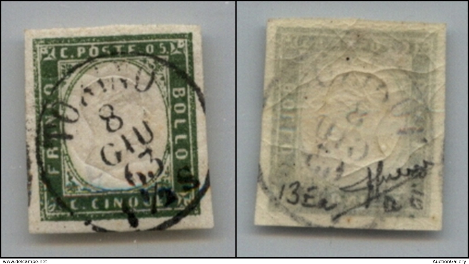 20241 ANTICHI STATI - SARDEGNA - 1863 – 5 Cent (13Ea) Usato – Sorani (20) - Sonstige & Ohne Zuordnung