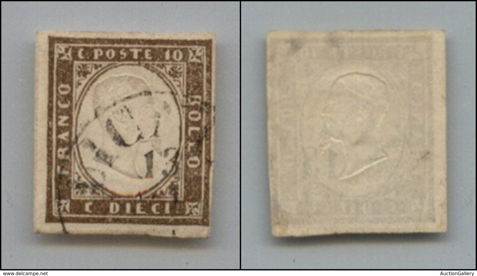 20251 ANTICHI STATI - SARDEGNA - 1961 - 10 Cent (14Ch) Usato A Licata - Andere & Zonder Classificatie