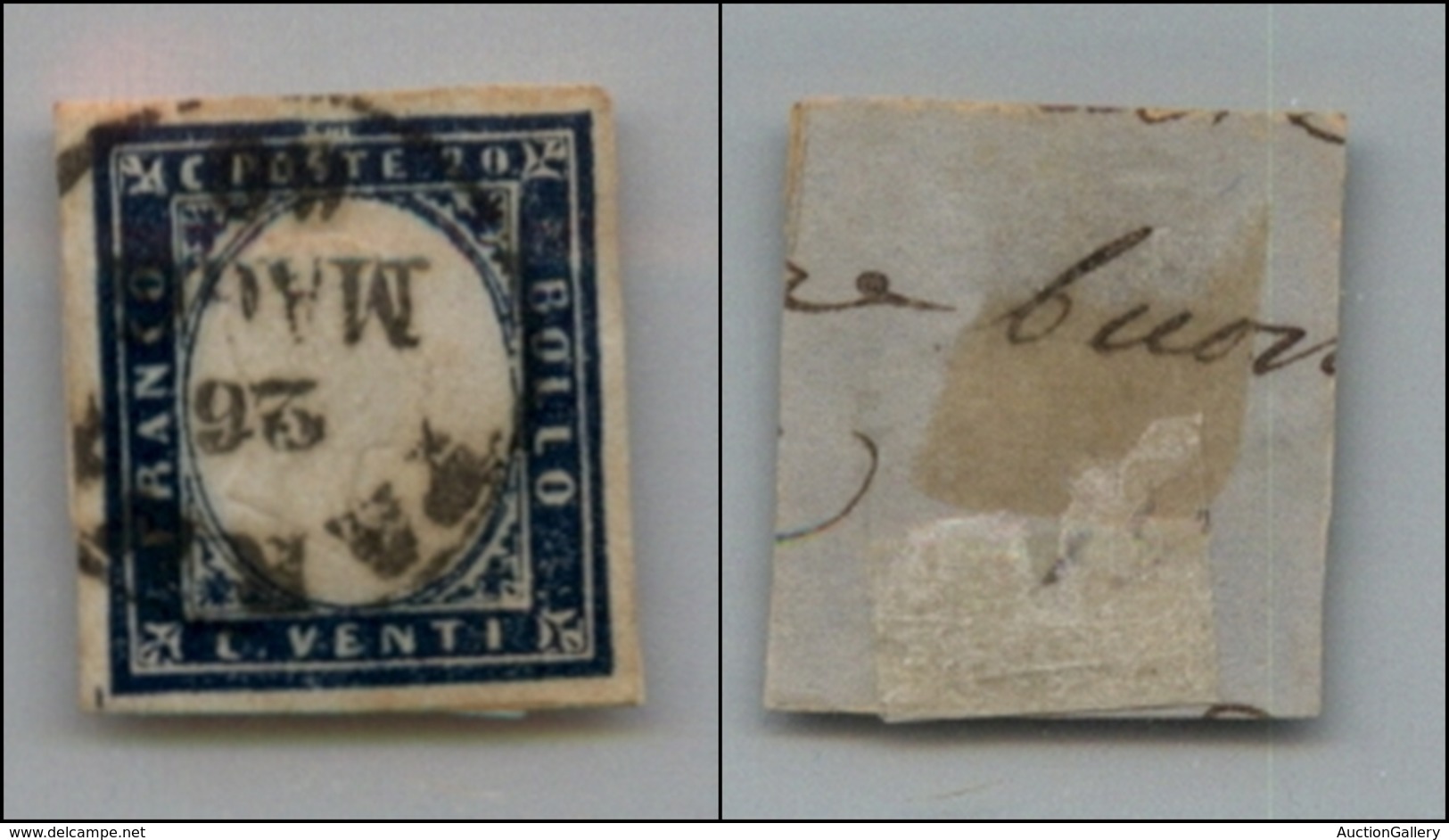 20282 ANTICHI STATI - SARDEGNA - Parma 26.5.60 - 20 Cent (15C) Su Frammento - Autres & Non Classés