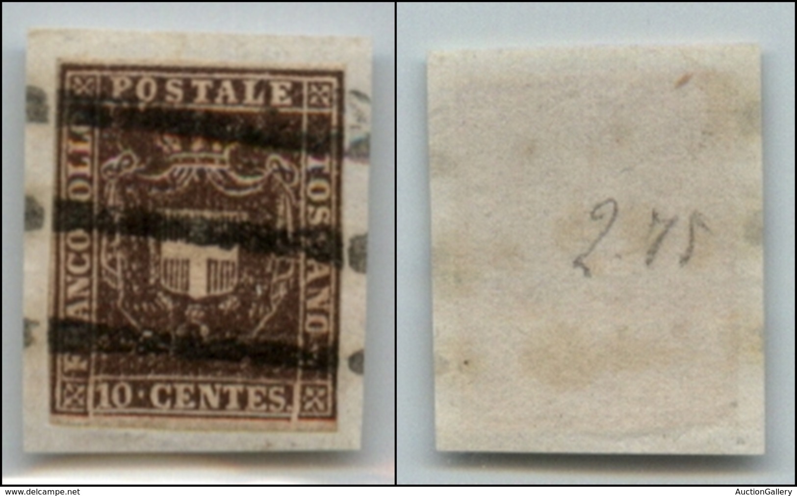 20413 ANTICHI STATI - TOSCANA - GOVERNO PROVVISORIO - 1860 - 10 Cent Bruno (19) Su Frammento (120) - Autres & Non Classés