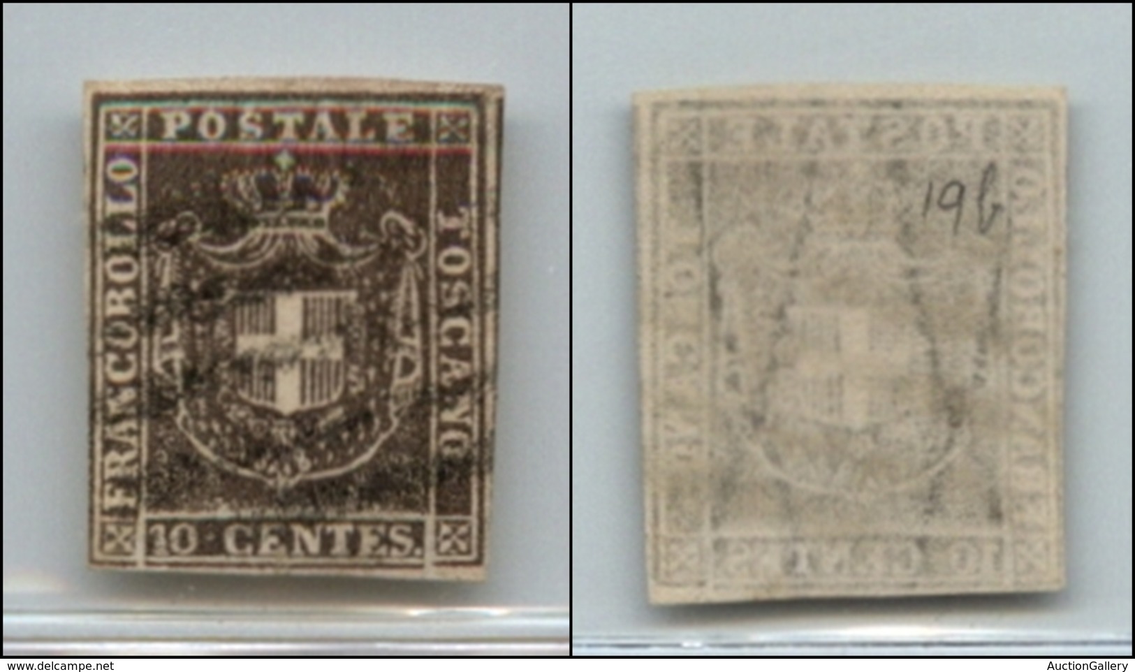 20423 ANTICHI STATI - TOSCANA - GOVERNO PROVVISORIO - 1860 - 10 Cent Bruno Scuro (19b) Usato (100) - Sonstige & Ohne Zuordnung