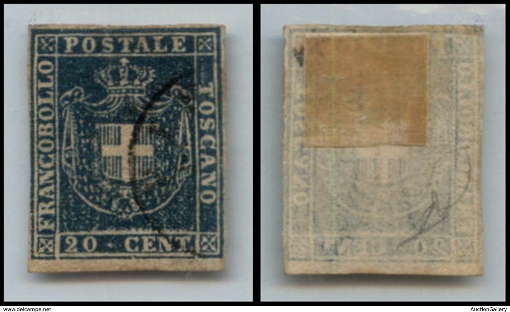 20430 ANTICHI STATI - TOSCANA - GOVERNO PROVVISORIO - 1860 - 20 Cent Azzurro Chiaro (20a) Ben Marginato - Usato (300) - Autres & Non Classés