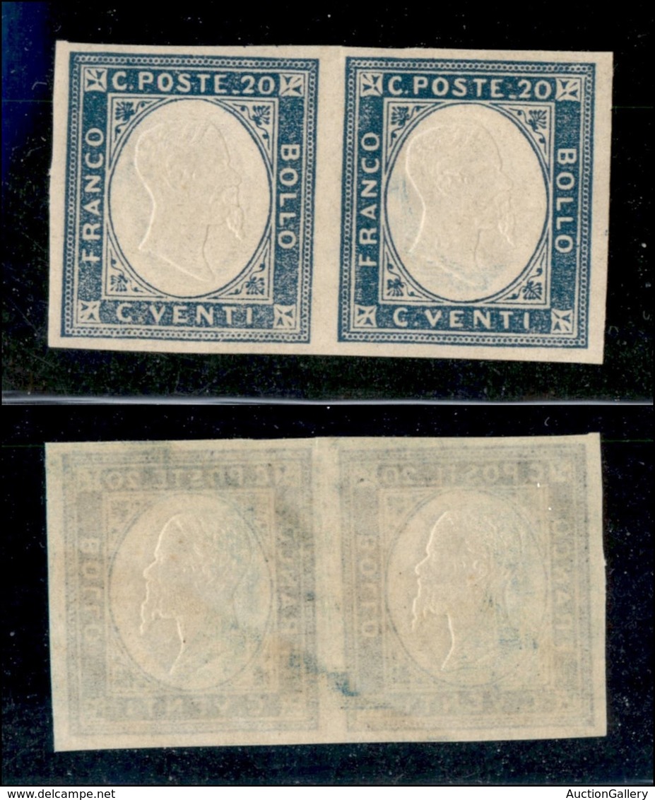 20445 REGNO D'ITALIA - VITTORIO EMANUELE II - 1861 - Non Emessi - 20 Cent (3) In Coppia - Gomma Integra - Other & Unclassified