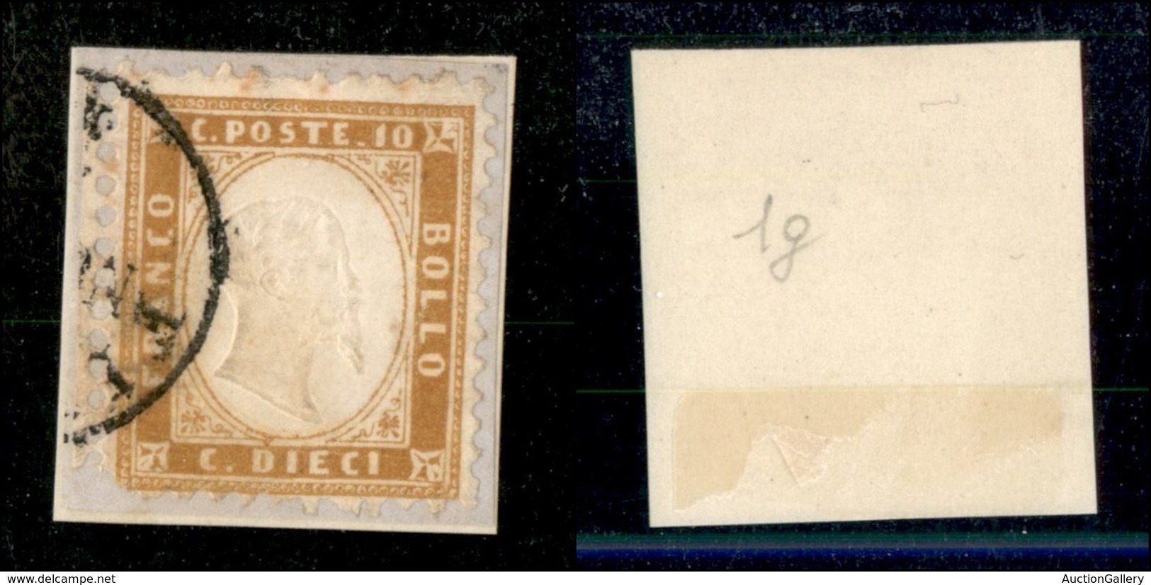 20461 REGNO D'ITALIA - VITTORIO EMANUELE II - 1862 - 10 Cent (1g) Bordo Foglio Su Frammento - Angolo Inferiore Sinistro  - Sonstige & Ohne Zuordnung
