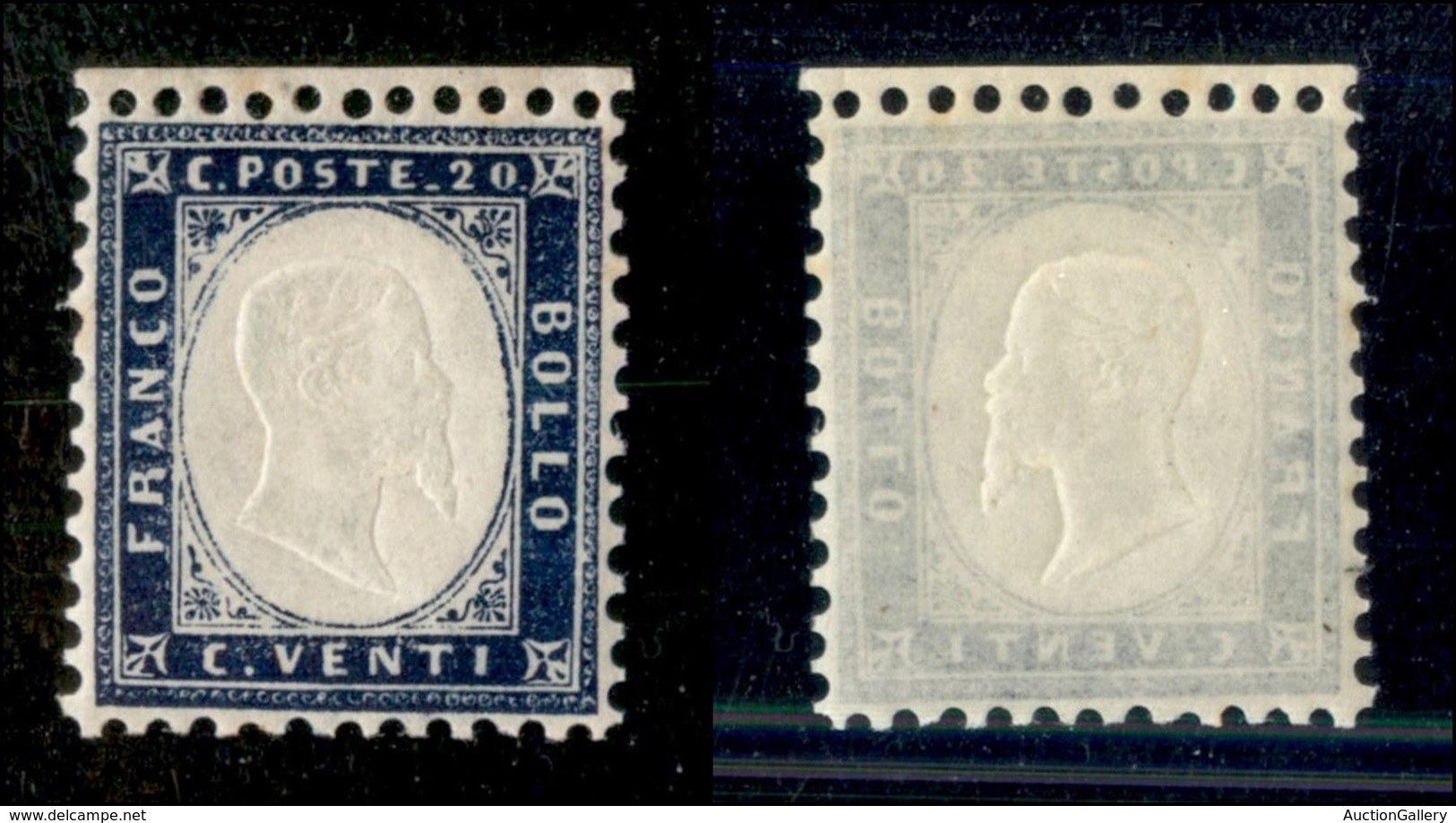 20463 REGNO D'ITALIA - VITTORIO EMANUELE II - 1862 - 20 Cent (2) Bordo Foglio - Gomma Integra - Ottimamente Centrato (15 - Andere & Zonder Classificatie