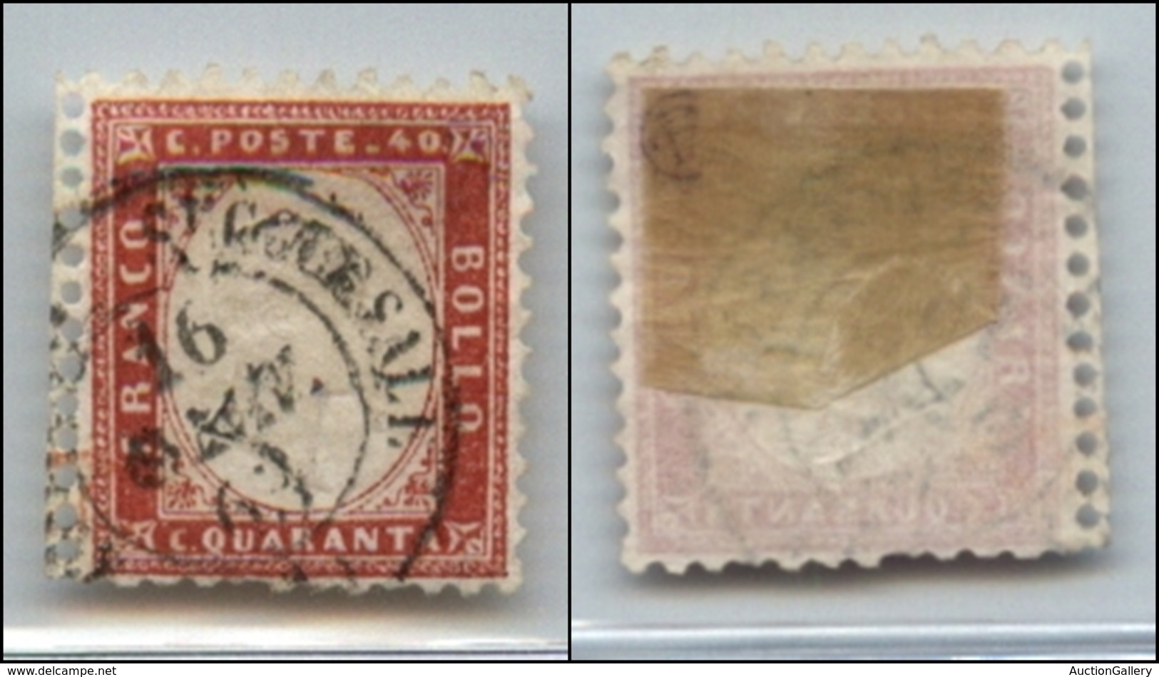 20480 REGNO D'ITALIA - VITTORIO EMANUELE II - 1862 - 40 Cent (3) Bordo Di Foglio - Usato (325) - Andere & Zonder Classificatie