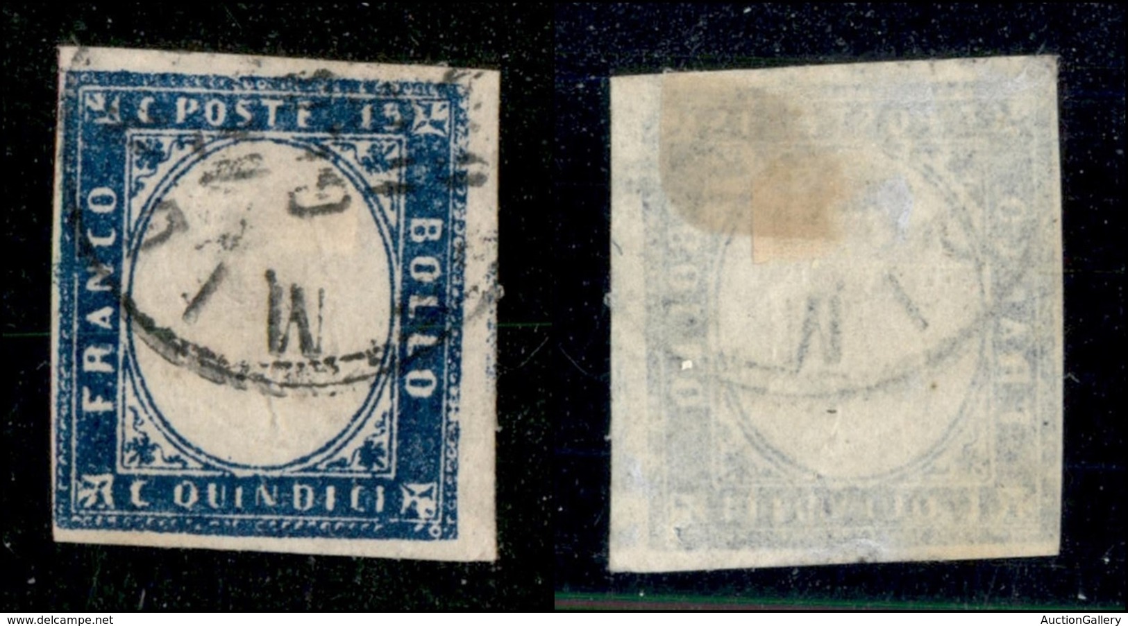 20506 REGNO D'ITALIA - VITTORIO EMANUELE II - 1863 - 15 Cent (11) Usato - Spazio Tipografico Sulla Destra - Margine Comp - Autres & Non Classés