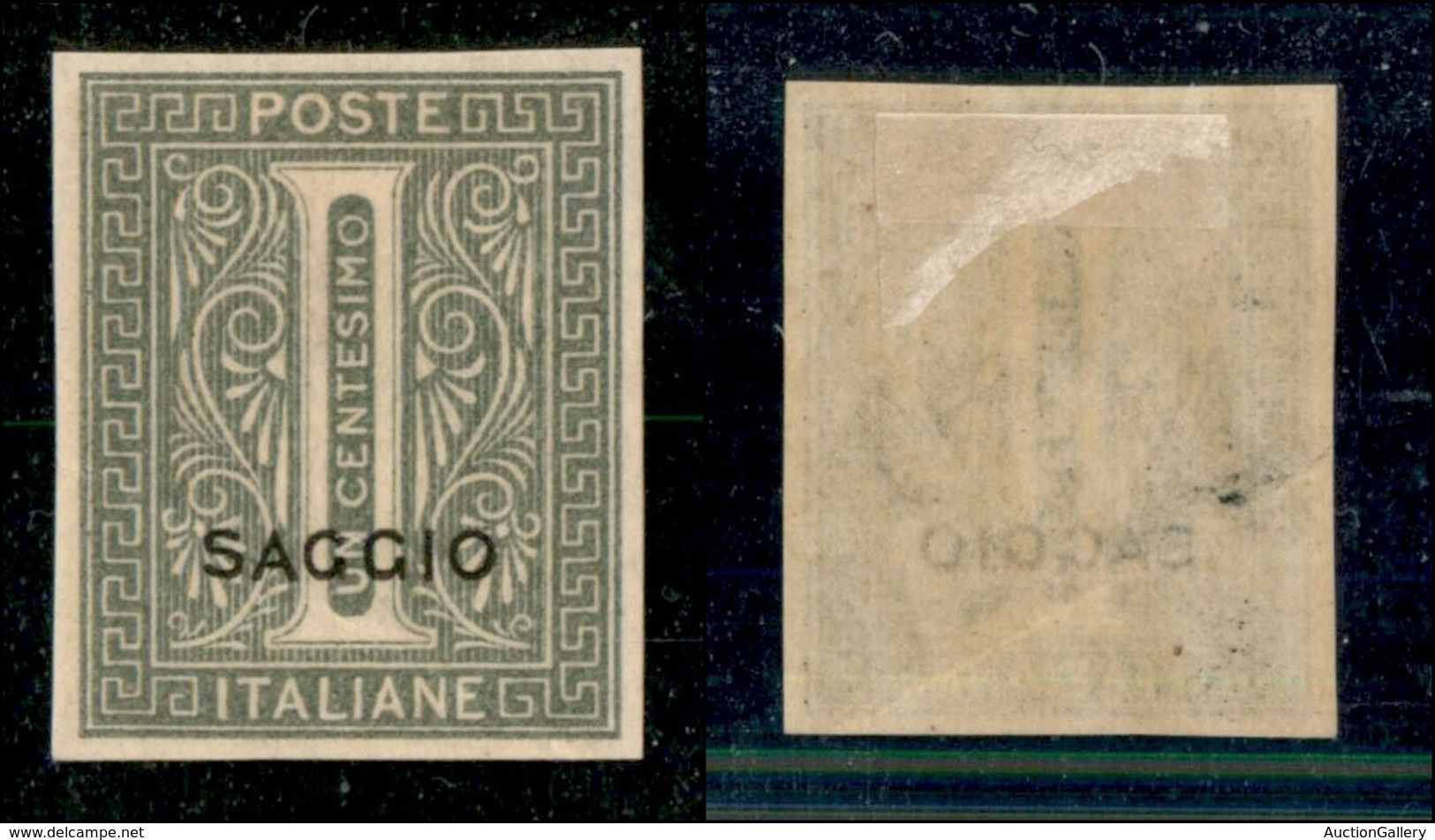 20541 REGNO D'ITALIA - VITTORIO EMANUELE II - 1863 – Saggio – 1 Cent De La Rue (L14) Non Dentellato – Nuovo Con Gomma –  - Autres & Non Classés