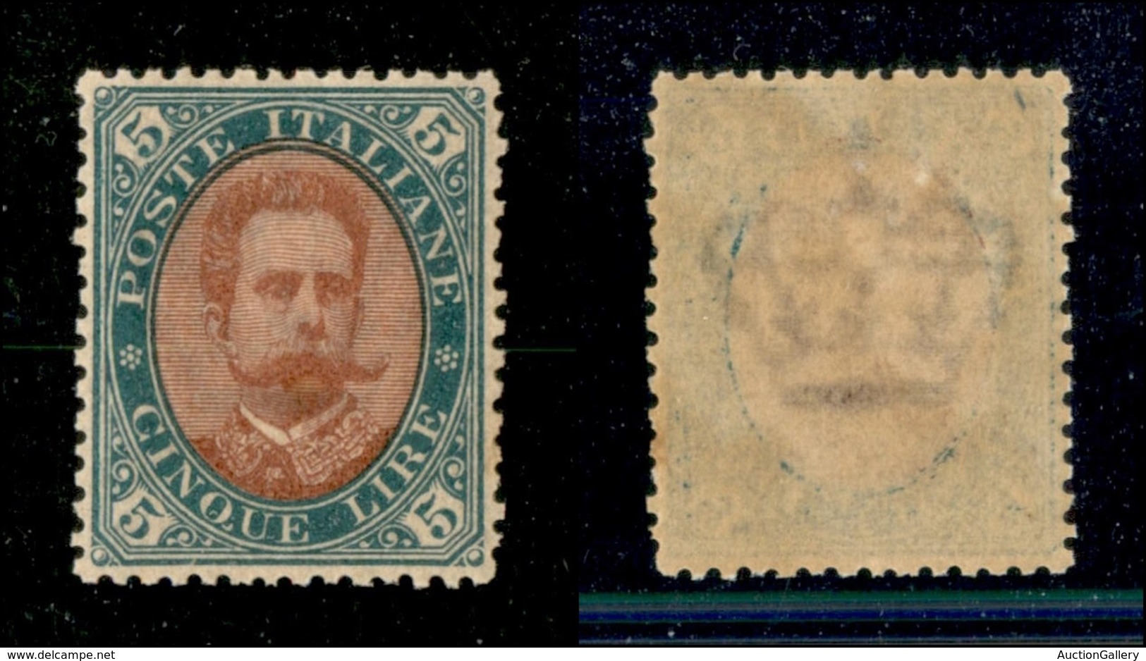 20712 REGNO D'ITALIA - UMBERTO I - 1889 – 5 Lire Umberto (49) – Gomma Integra – Ottimamente Centrato (375) - Other & Unclassified