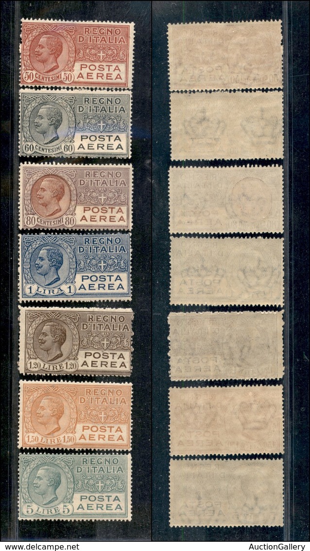 21160 REGNO D'ITALIA - POSTA AEREA - 1926/28 - PA Effige V.E.III (S.1500) - Serie Completa Di 7 Valori - Gomma Integra ( - Autres & Non Classés