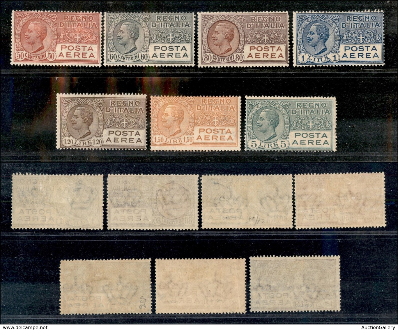 21161 REGNO D'ITALIA - POSTA AEREA - 1926/1928 – V.E. III (2A/7) – Serie Completa Di 7 Valori – Nuovi Con Gomma (180) - Autres & Non Classés