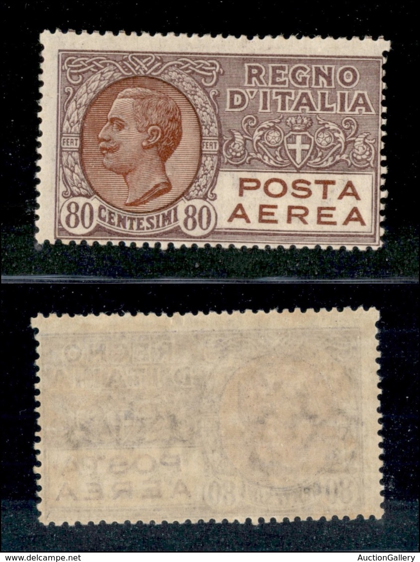 21163 REGNO D'ITALIA - POSTA AEREA - 1928 – 80 Cent (3A – Aerea) – Traccia Di Linguella (45) - Autres & Non Classés