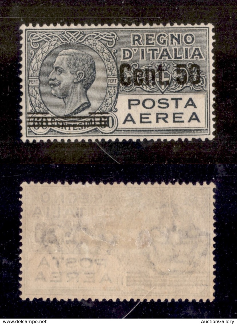 21170 REGNO D'ITALIA - POSTA AEREA - 1927 - 50 Cent Su 60 Cent (8-Aerea) - Ottima Centratura - Nuovo Con Gomma (90) - Andere & Zonder Classificatie