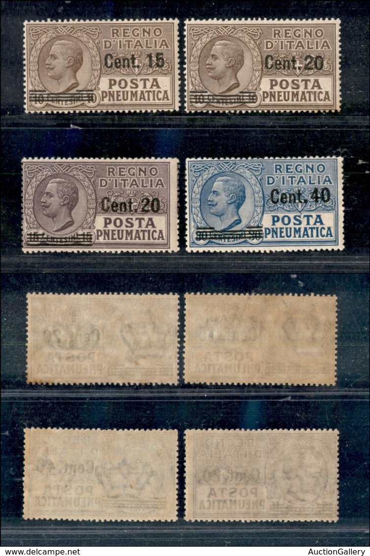 21204 REGNO D'ITALIA - POSTA PNEUMATICA - 1924/25 - Posta Pneumatica Soprastampati (4/7) Serie Completa Di 4 Valori - Go - Autres & Non Classés