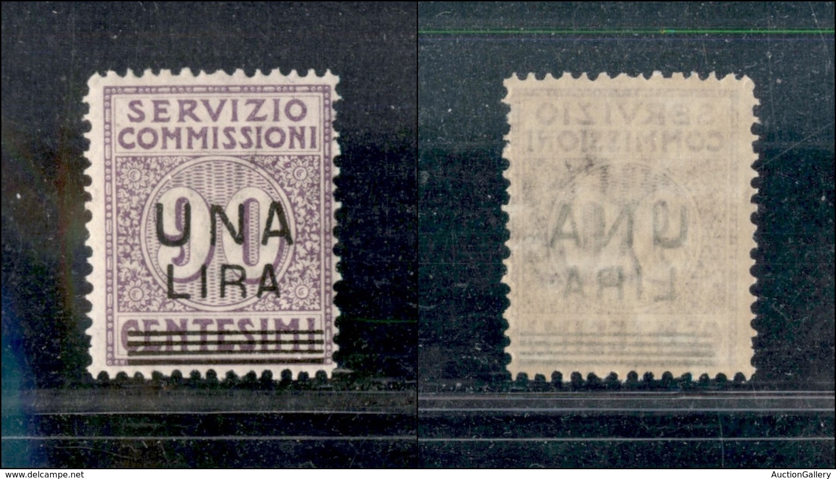 21238 REGNO D'ITALIA - SERVIZIO COMMISSIONI - 1925 - 1 Lira Su 90 Cent Servizio Commissioni 6) - Gomma Integra (325) - Autres & Non Classés