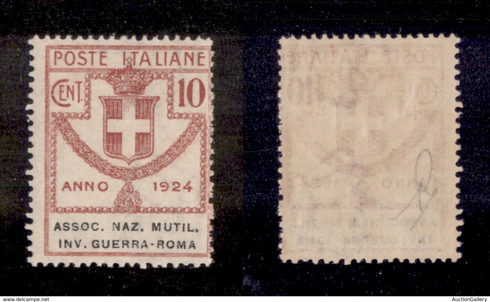 21261 REGNO D'ITALIA - PARASTATALI - 1924 - 10 Cent Assoc. Naz Mutil. Inv. Guerra (6) - Nuovo Con Gomma (20) - Other & Unclassified
