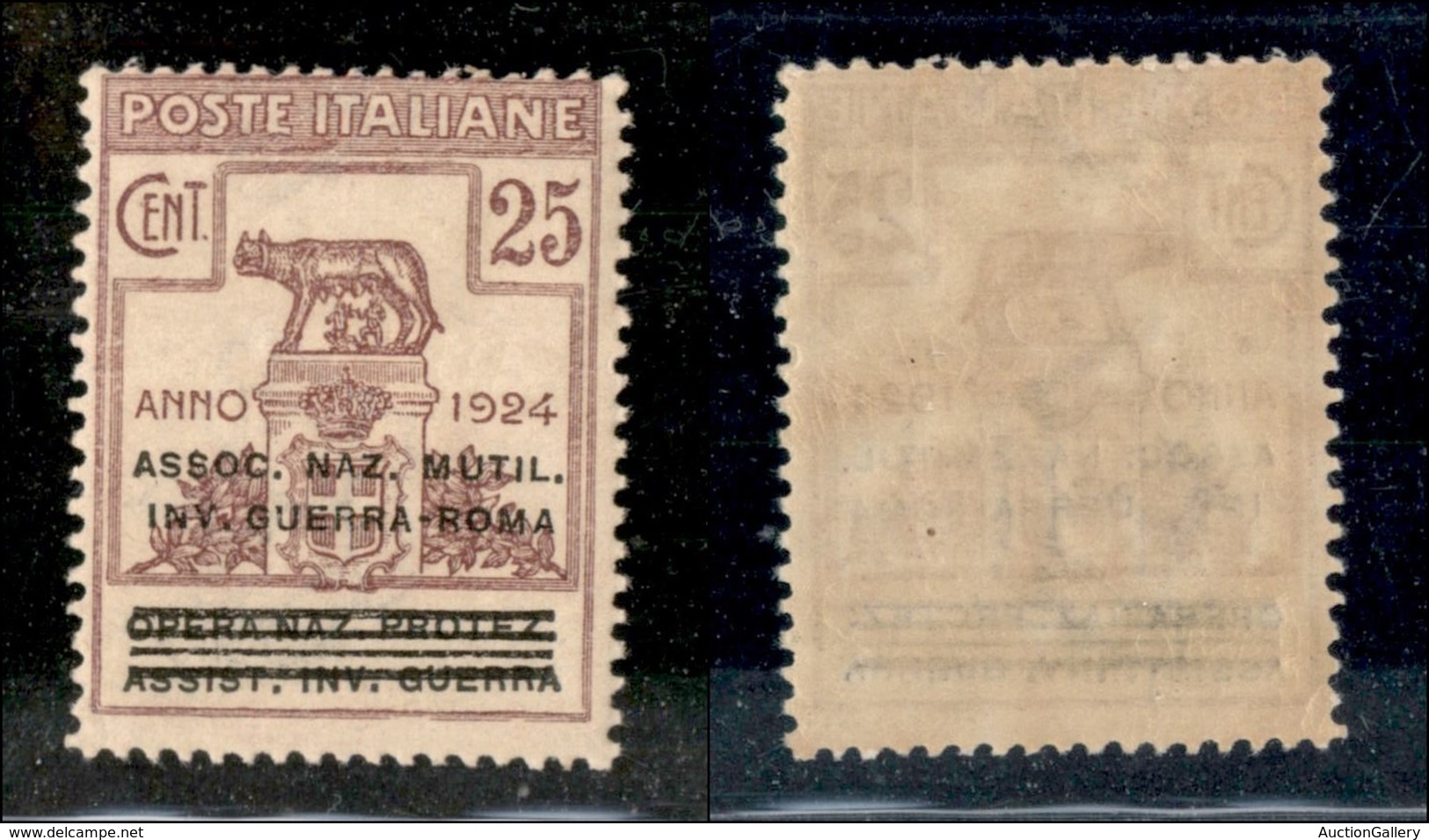 21276 REGNO D'ITALIA - PARASTATALI - 1924 – 25 Cent Invalidi Di Guerra (72) – Gomma Integra - Other & Unclassified