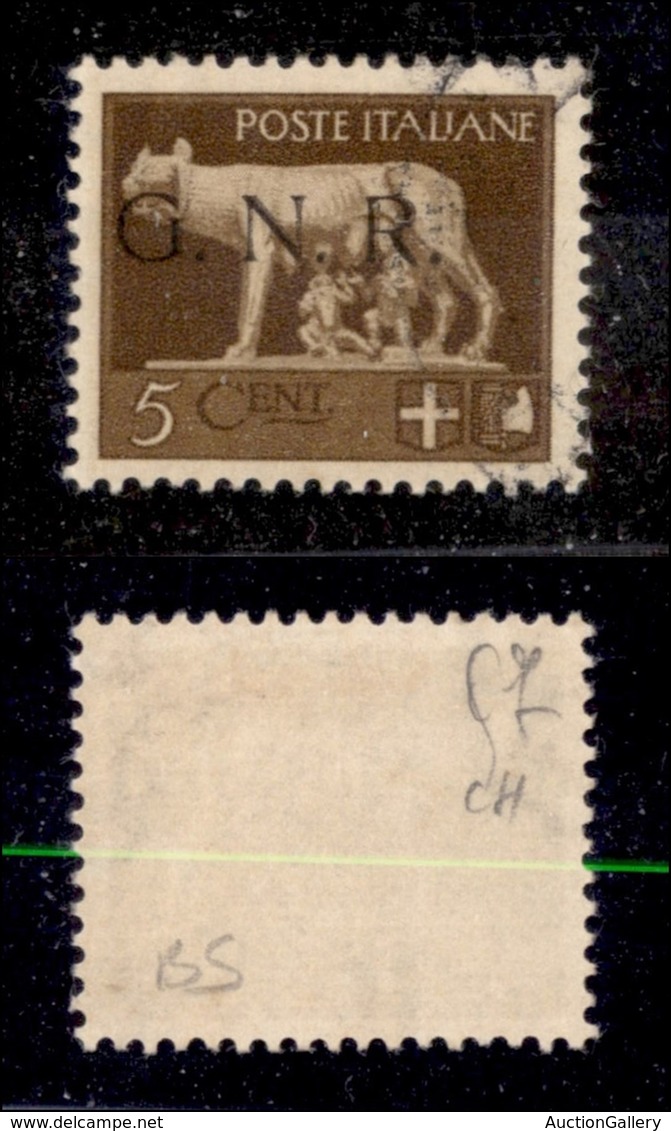 21319 REPUBBLICA SOCIALE - GNR BRESCIA - 1943 - 5 Cent (470/I) - Sonstige & Ohne Zuordnung