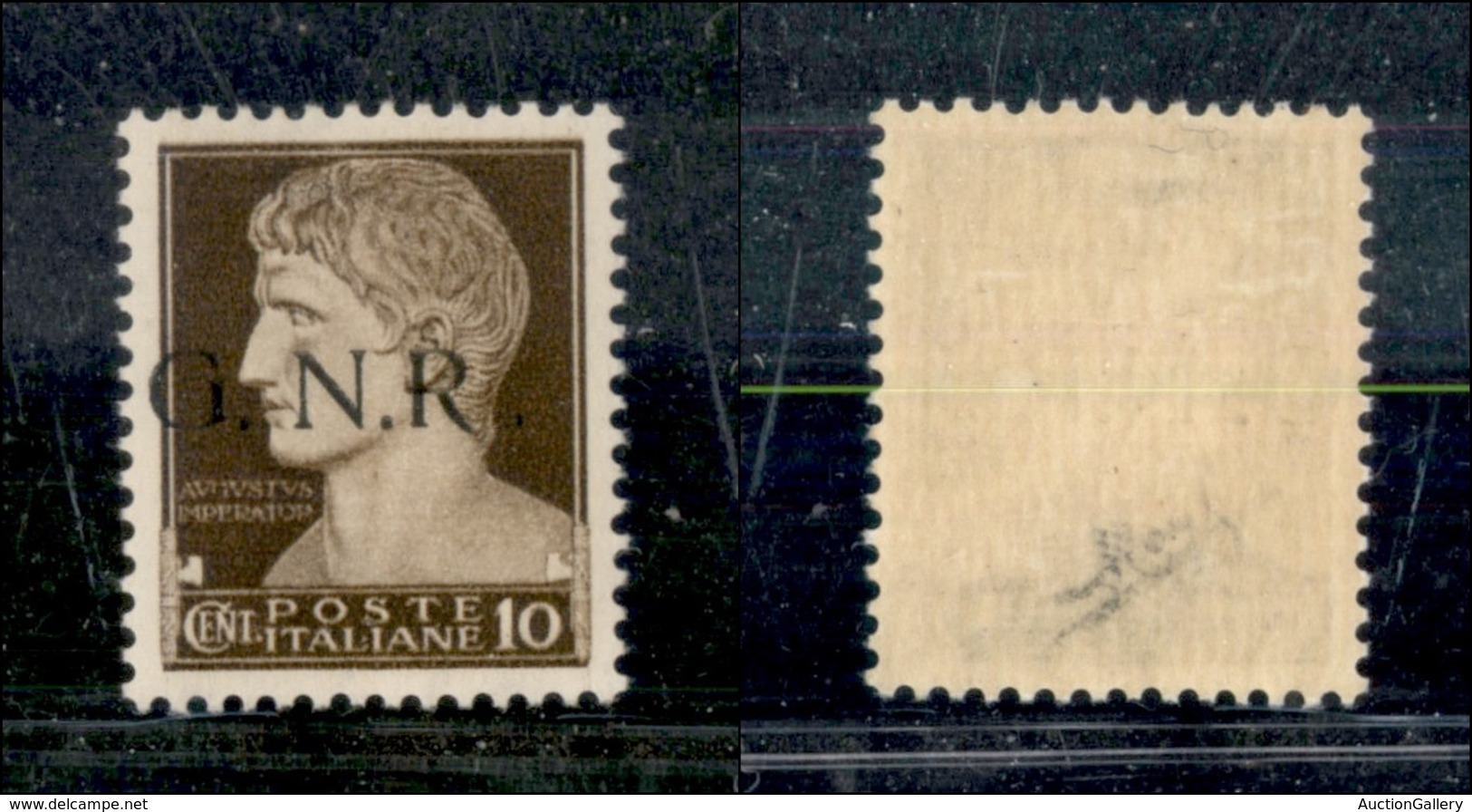 21331 REPUBBLICA SOCIALE - GNR BRESCIA - 1943 - 10 Cent (471/l) - R Accostata (100) - Sonstige & Ohne Zuordnung