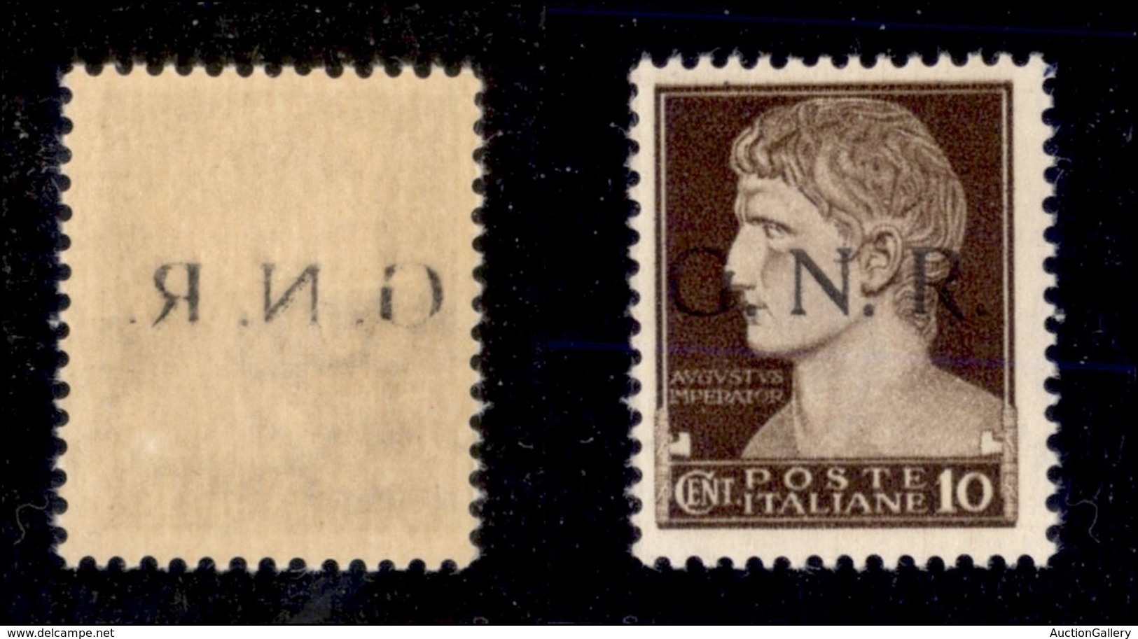 21335 REPUBBLICA SOCIALE - GNR BRESCIA - 1943 - 10 Cent (471/Iq) Con Decalco - Gomma Integra (60) - Autres & Non Classés