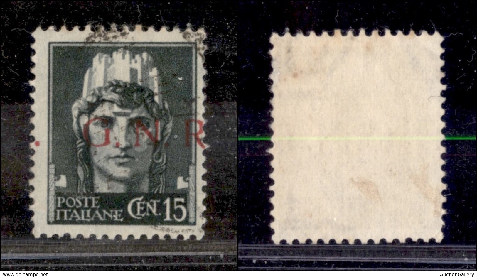 21343 REPUBBLICA SOCIALE - GNR BRESCIA - 1943 - 15 Cent (472/Ihb) Con Punto A Sinistra (150) - Sonstige & Ohne Zuordnung