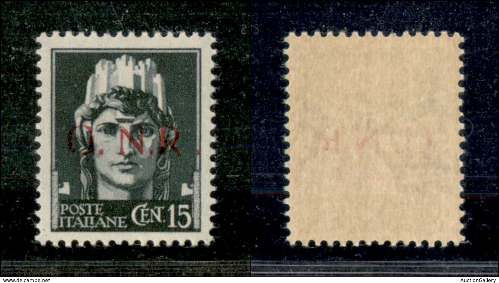 21347 REPUBBLICA SOCIALE - GNR BRESCIA - 1943 - 15 Cent (472/Il) Con R Accostato A N - Gomma Integra (150) - Sonstige & Ohne Zuordnung