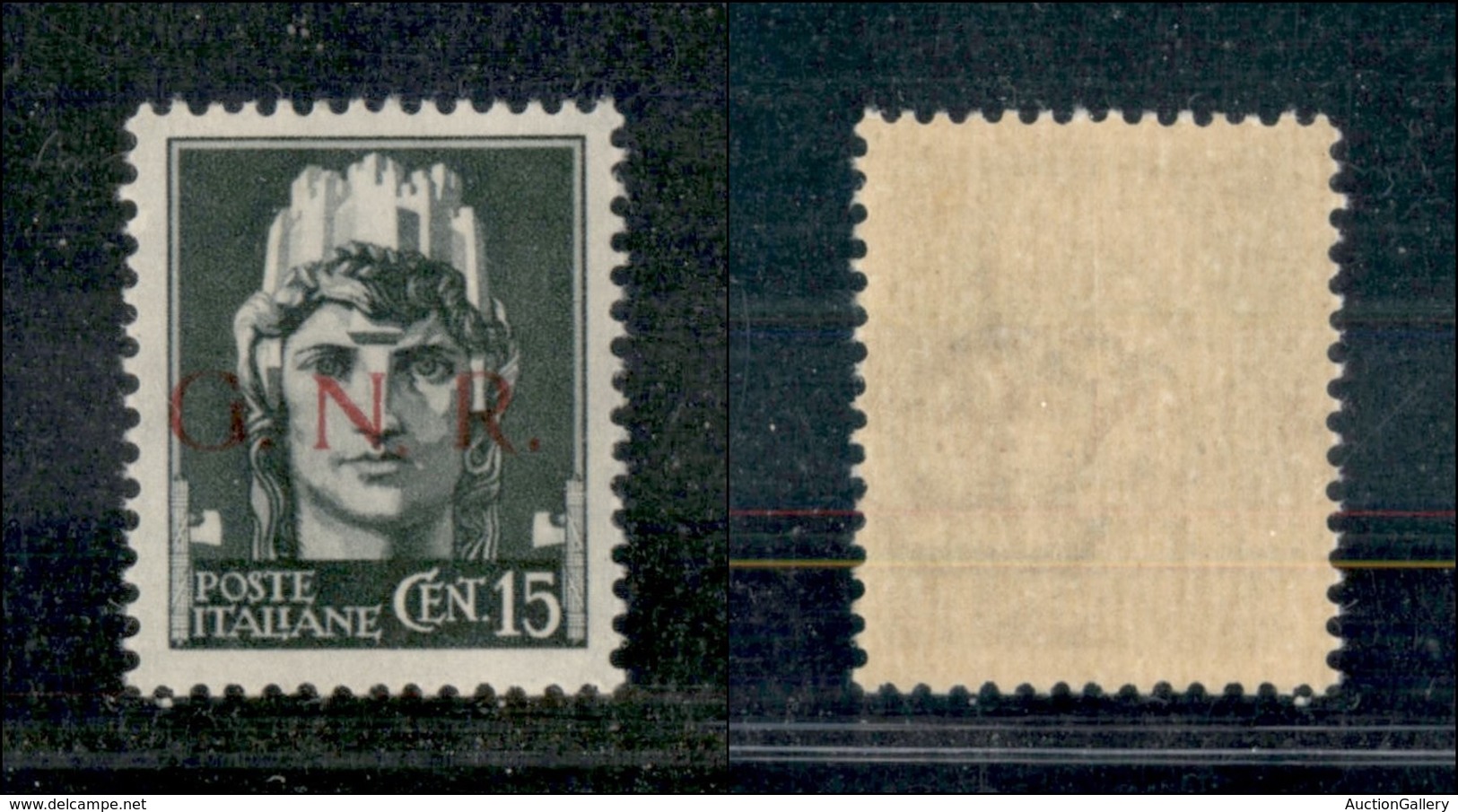 21351 REPUBBLICA SOCIALE - GNR BRESCIA - 1943 - 15 Cent (472/pd) - N Punto Piccolo Basso - Gomma Integra (120) - Autres & Non Classés