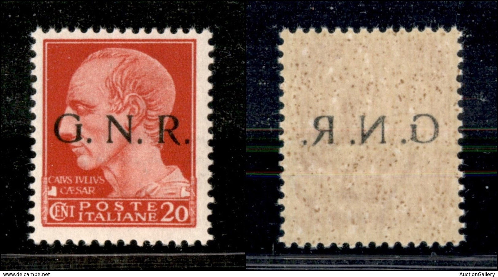 21365 REPUBBLICA SOCIALE - GNR BRESCIA - 1943 - 20 Cent (473/Iq) Con Decalco - Gomma Integra (60) - Sonstige & Ohne Zuordnung