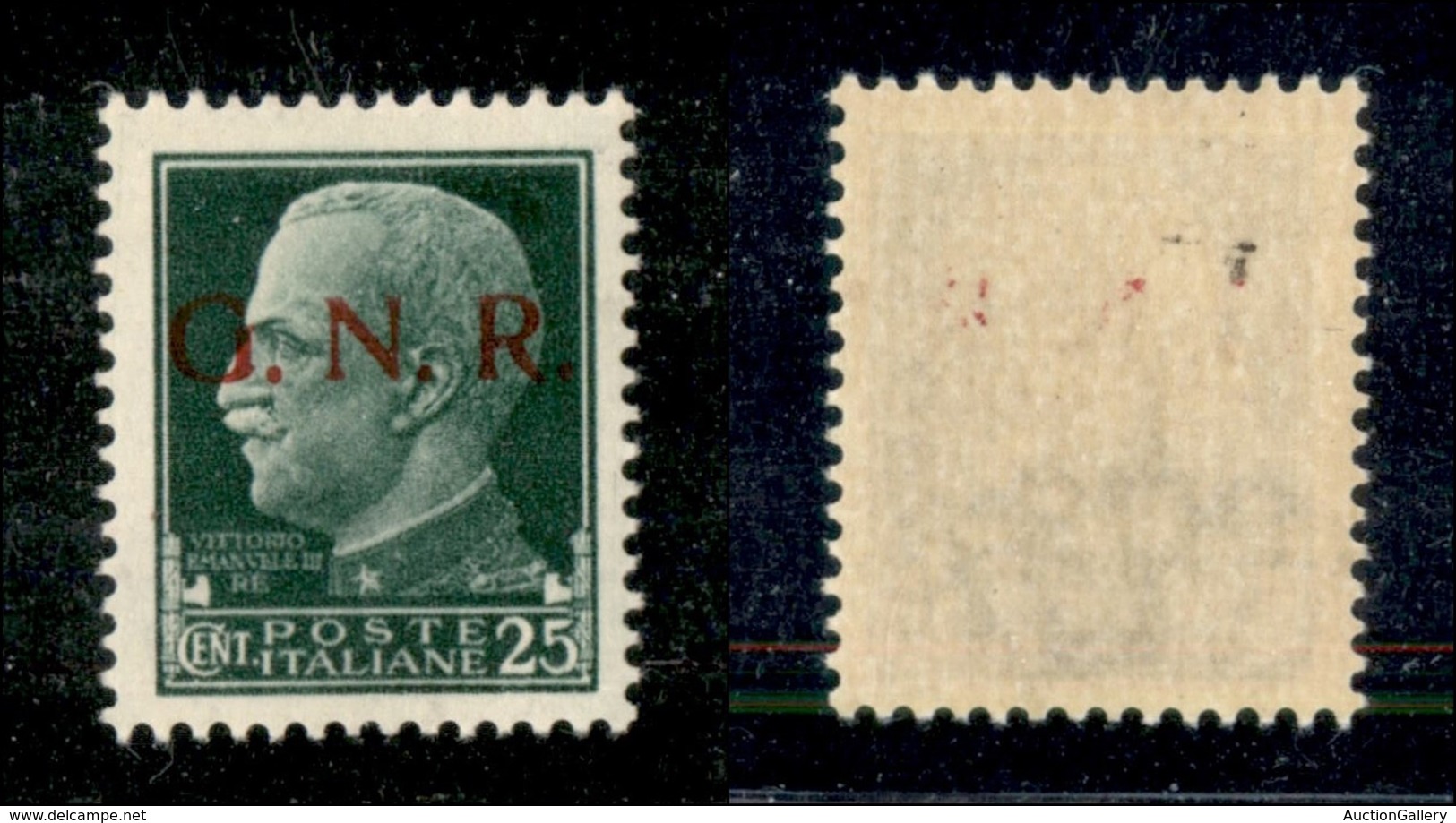 21369 REPUBBLICA SOCIALE - GNR BRESCIA - 1943 - 25 Cent (474/I - CEI 5/I) - Seconda Tiratura - Gomma Integra - Cert. AG - Autres & Non Classés