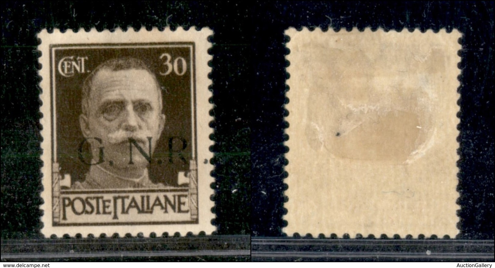 21383 REPUBBLICA SOCIALE - GNR BRESCIA - 1943 - 30 Cent (475/Il) Con R Accostato A N - Da Esaminare - Autres & Non Classés