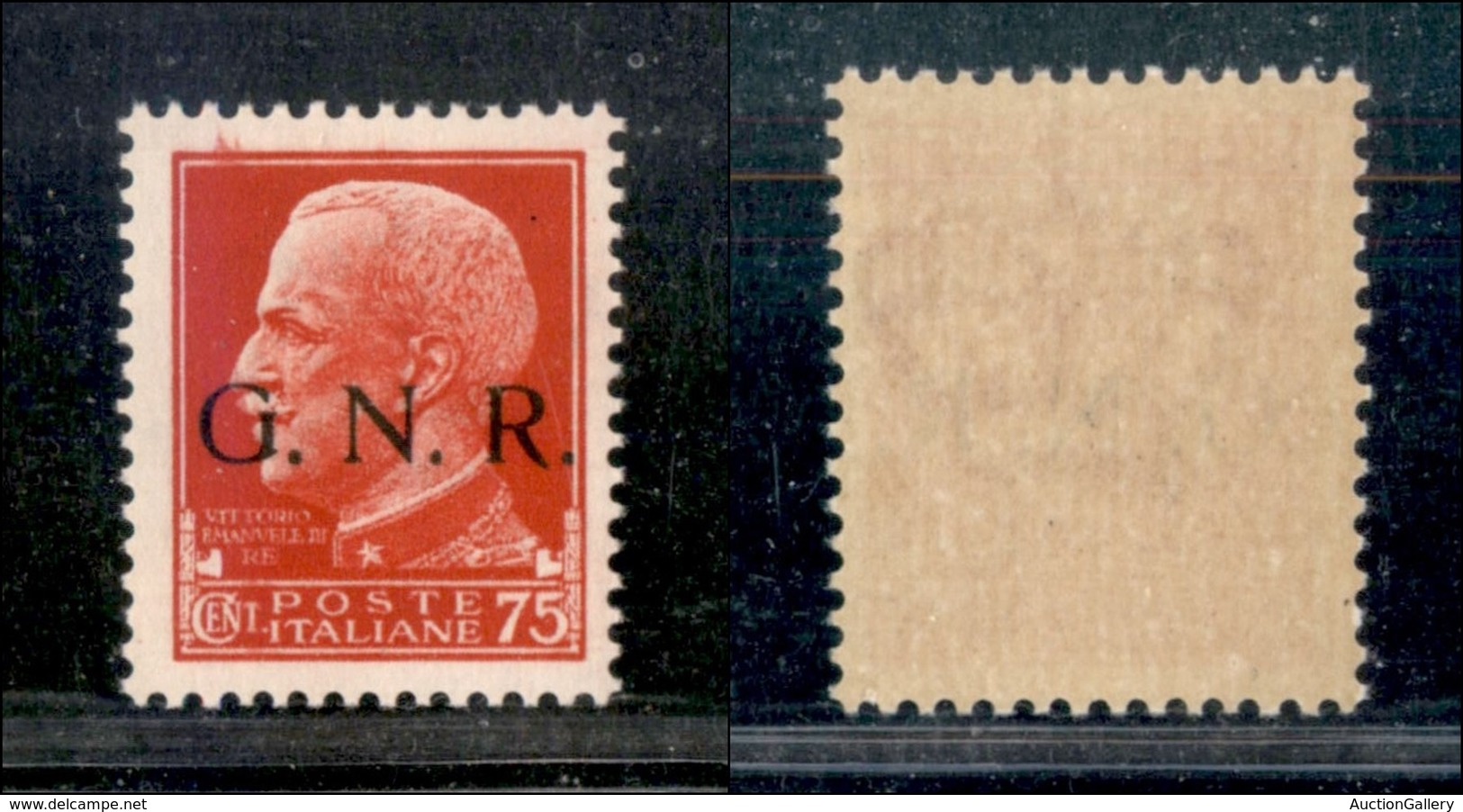 21398 REPUBBLICA SOCIALE - GNR BRESCIA - 1943 - 75 Cent (478/I) - Gomma Integra (300) - Sonstige & Ohne Zuordnung